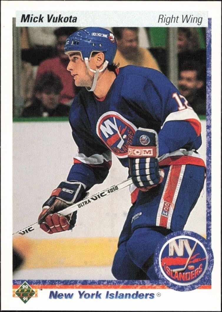 Mick Vukota 1990-91 Upper Deck #39 Hockey Trading Card - Front 1990-91 Upper Deck Mick Vukota #39 hockey trading card front