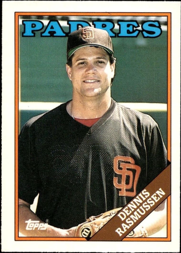 Dennis Rasmussen 1988 Topps Traded #91T Baseball Trading Card - Front 1988 Topps Traded Dennis Rasmussen #91T baseball trading card front