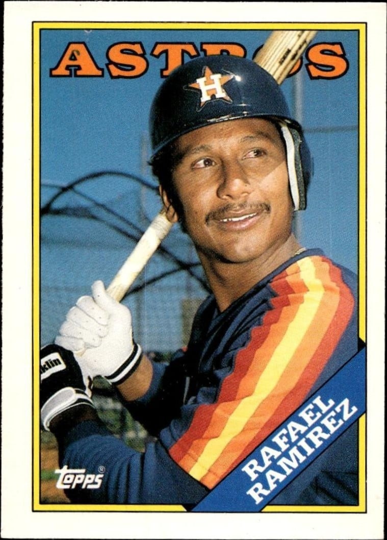 Rafael Ramirez 1988 Topps Traded #90T Baseball Trading Card - Front 1988 Topps Traded Rafael Ramirez #90T baseball trading card front