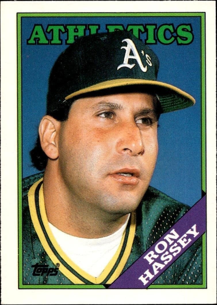 Ron Hassey 1988 Topps Traded #46T Baseball Trading Card - Front 1988 Topps Traded Ron Hassey #46T baseball trading card front