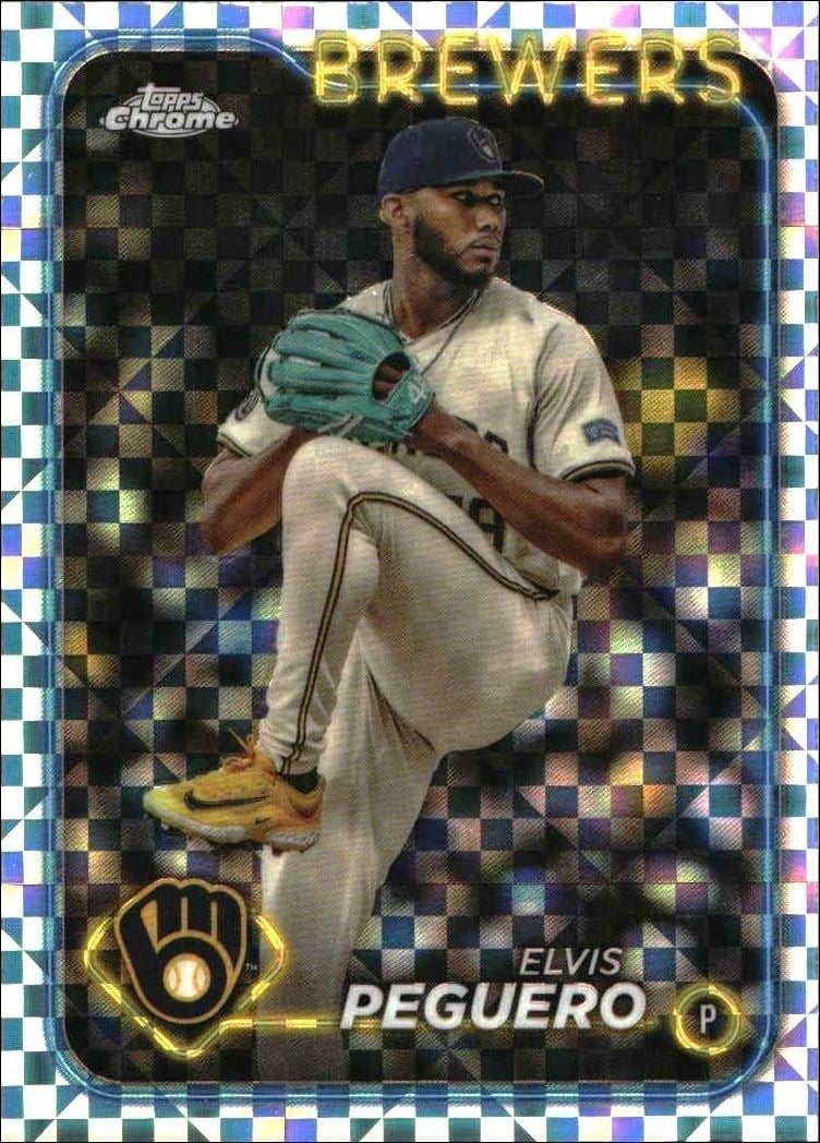 Elvis Peguero 2024 Topps Chrome Update Series #USC63 Baseball Trading Card - Front 2024 Topps Chrome Update Series Elvis Peguero #USC63 baseball trading card front