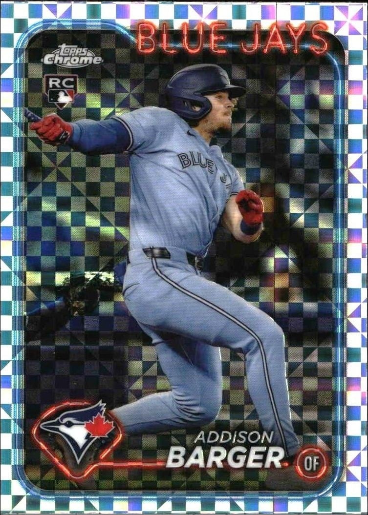 Addison Barger 2024 Topps Chrome Update Series #USC159 Baseball Trading Card - Front 2024 Topps Chrome Update Series Addison Barger #USC159 baseball trading card front