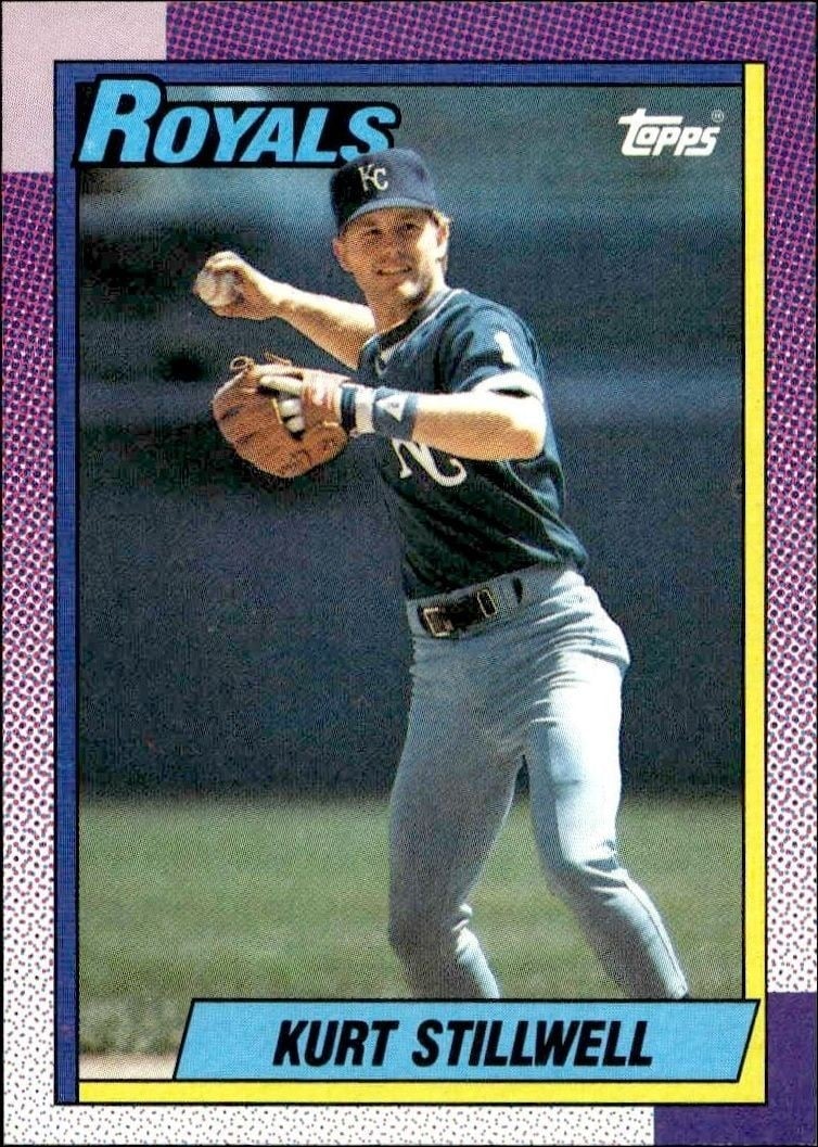 Kurt Stillwell 1990 Topps #222 Baseball Trading Card - Front 1990 Topps Kurt Stillwell #222 baseball trading card front