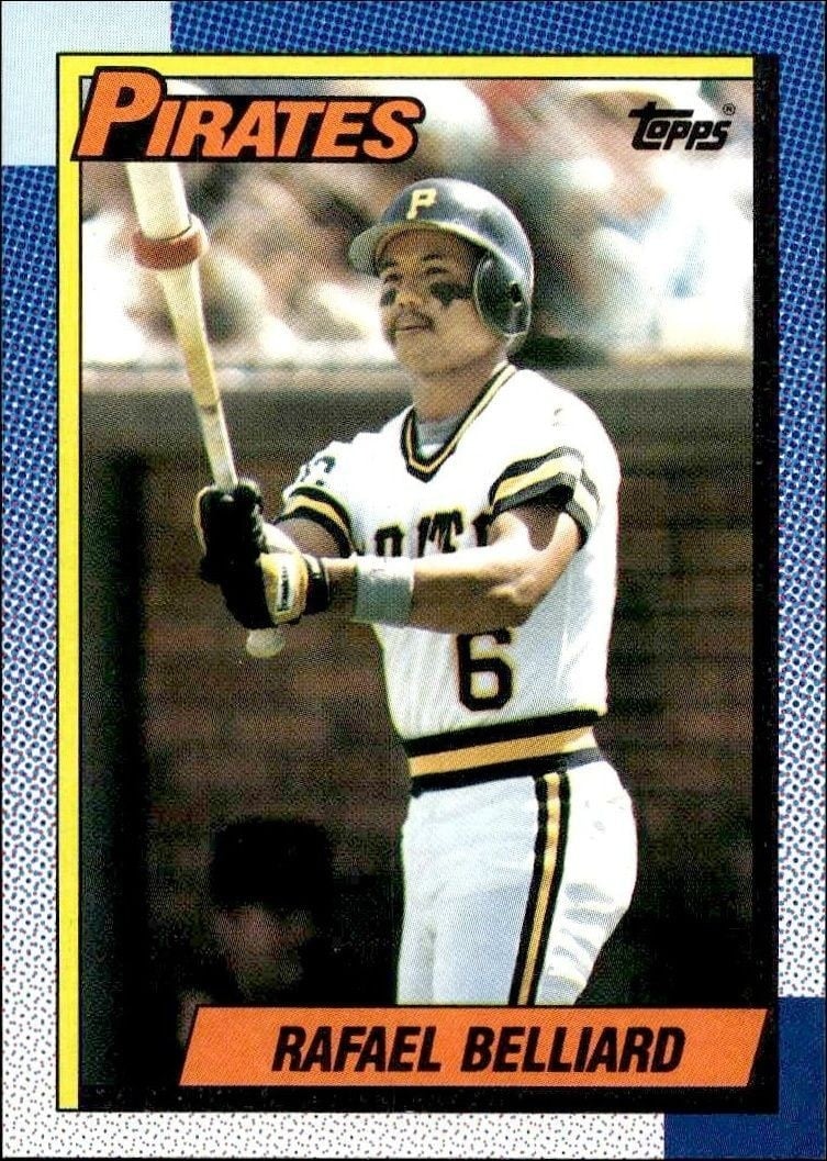 Rafael Belliard 1990 Topps #143 Baseball Trading Card - Front 1990 Topps Rafael Belliard #143 baseball trading card front