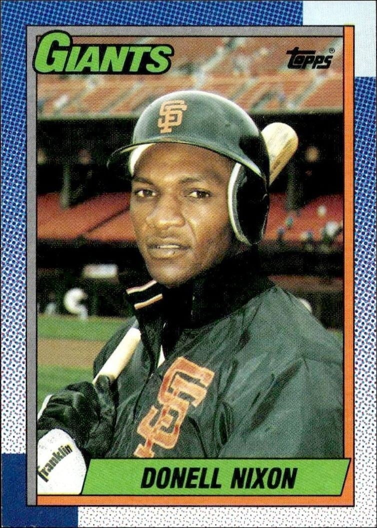Donell Nixon 1990 Topps #658 Baseball Trading Card - Front 1990 Topps Donell Nixon #658 baseball trading card front
