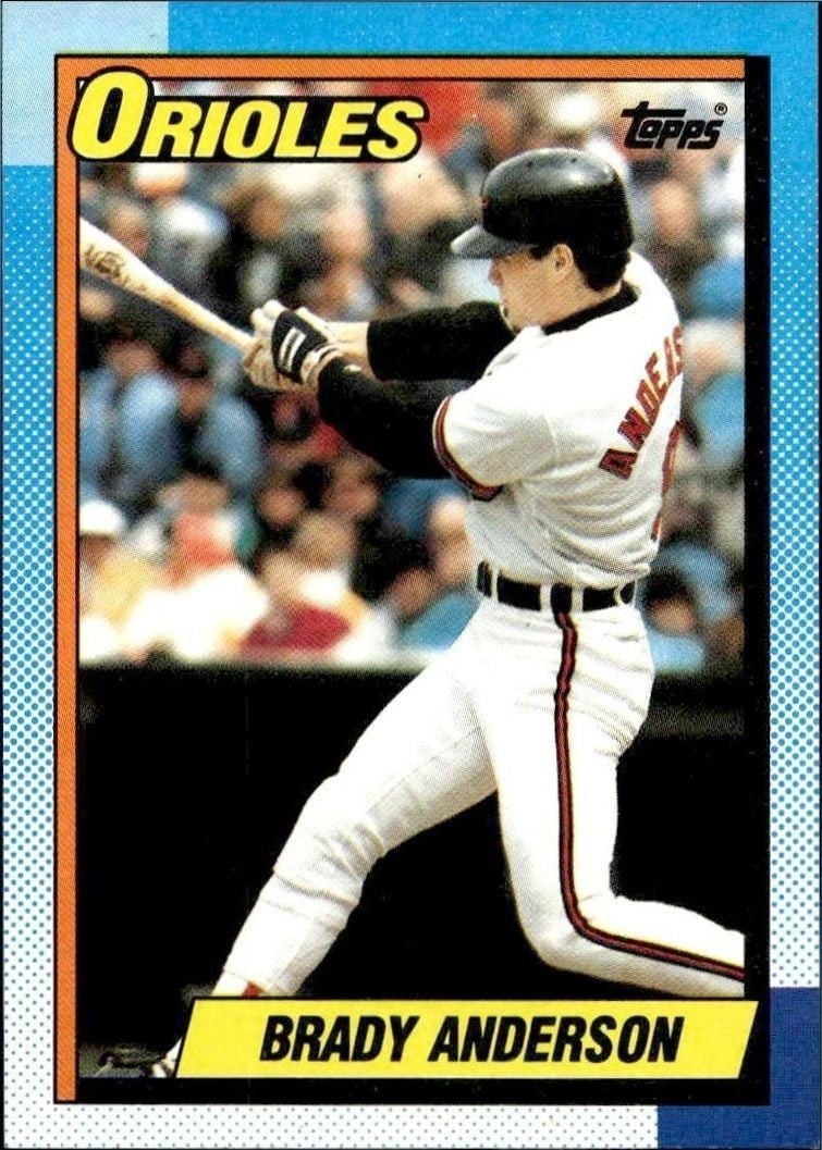 Brady Anderson 1990 Topps #598 Baseball Trading Card - Front 1990 Topps Brady Anderson #598 baseball trading card front