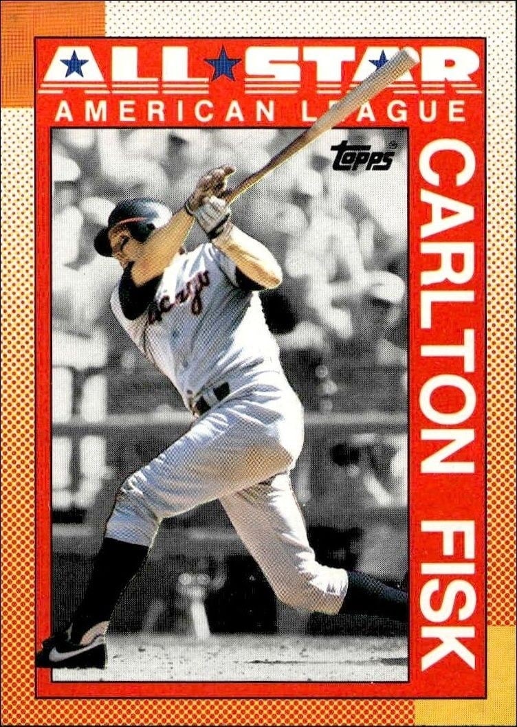 Carlton Fisk 1990 Topps #392 Baseball Trading Card - Front 1990 Topps Carlton Fisk #392 baseball trading card front