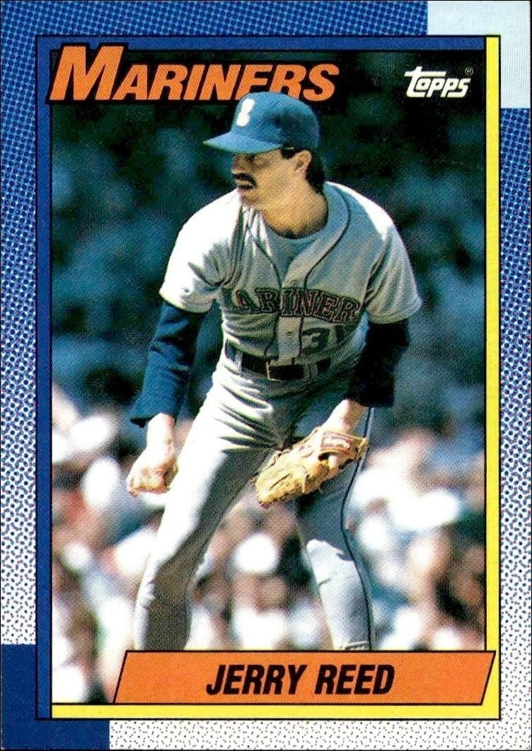 Jerry Reed 1990 Topps #247 Baseball Trading Card - Front 1990 Topps Jerry Reed #247 baseball trading card front