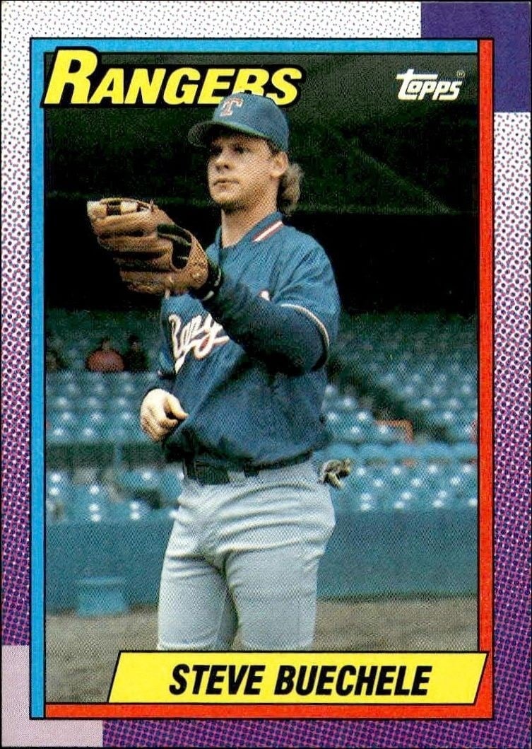 Steve Buechele 1990 Topps #279 Baseball Trading Card - Front 1990 Topps Steve Buechele #279 baseball trading card front