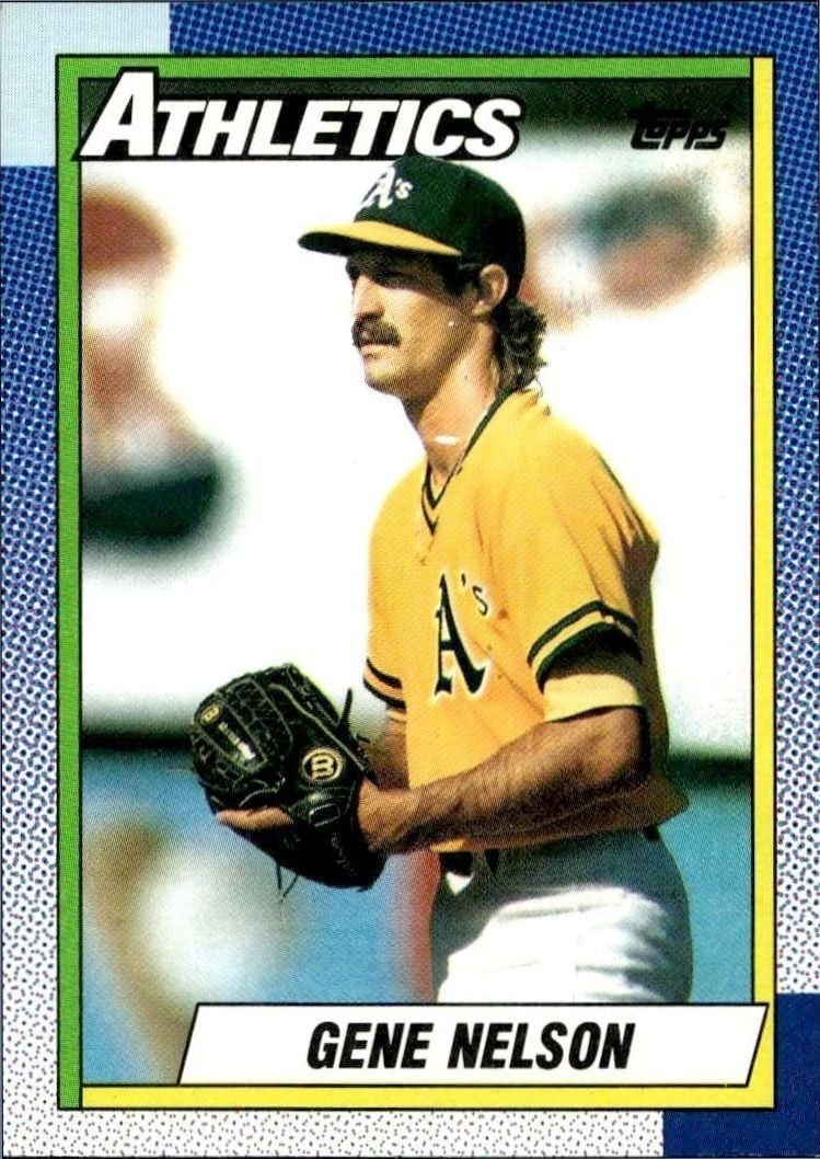 Gene Nelson 1990 Topps #726 Baseball Trading Card - Front 1990 Topps Gene Nelson #726 baseball trading card front