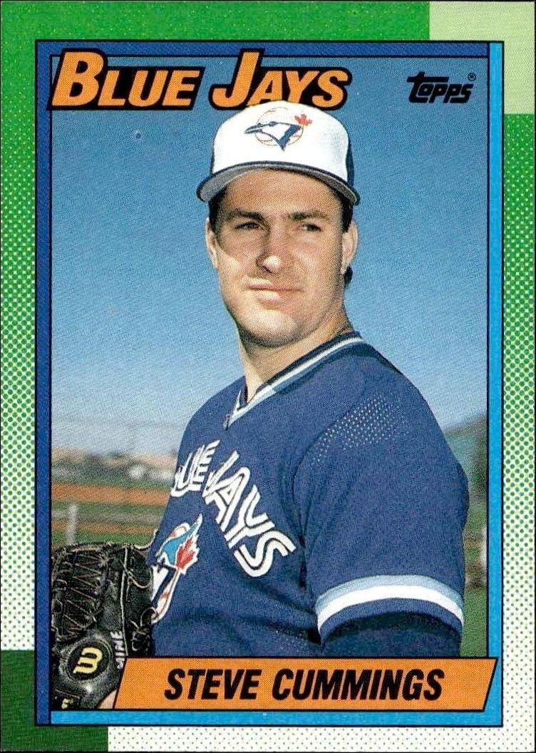 Steve Cummings 1990 Topps #374 Baseball Trading Card - Front 1990 Topps Steve Cummings #374 baseball trading card front