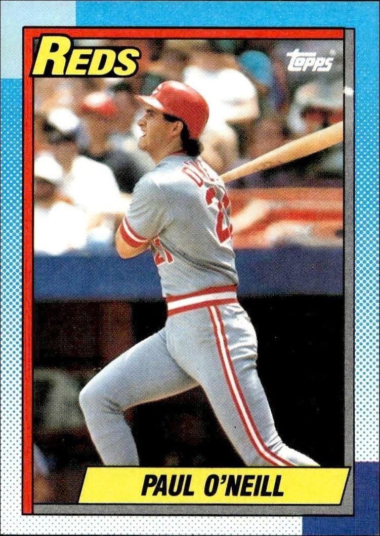 Paul O'Neill 1990 Topps #332 Baseball Trading Card - Front 1990 Topps Paul O'Neill #332 baseball trading card front