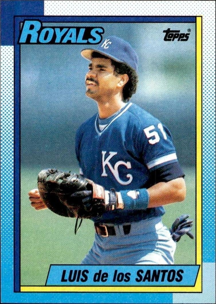 Luis De Los Santos 1990 Topps #452 Baseball Trading Card - Front 1990 Topps Luis De Los Santos #452 baseball trading card front