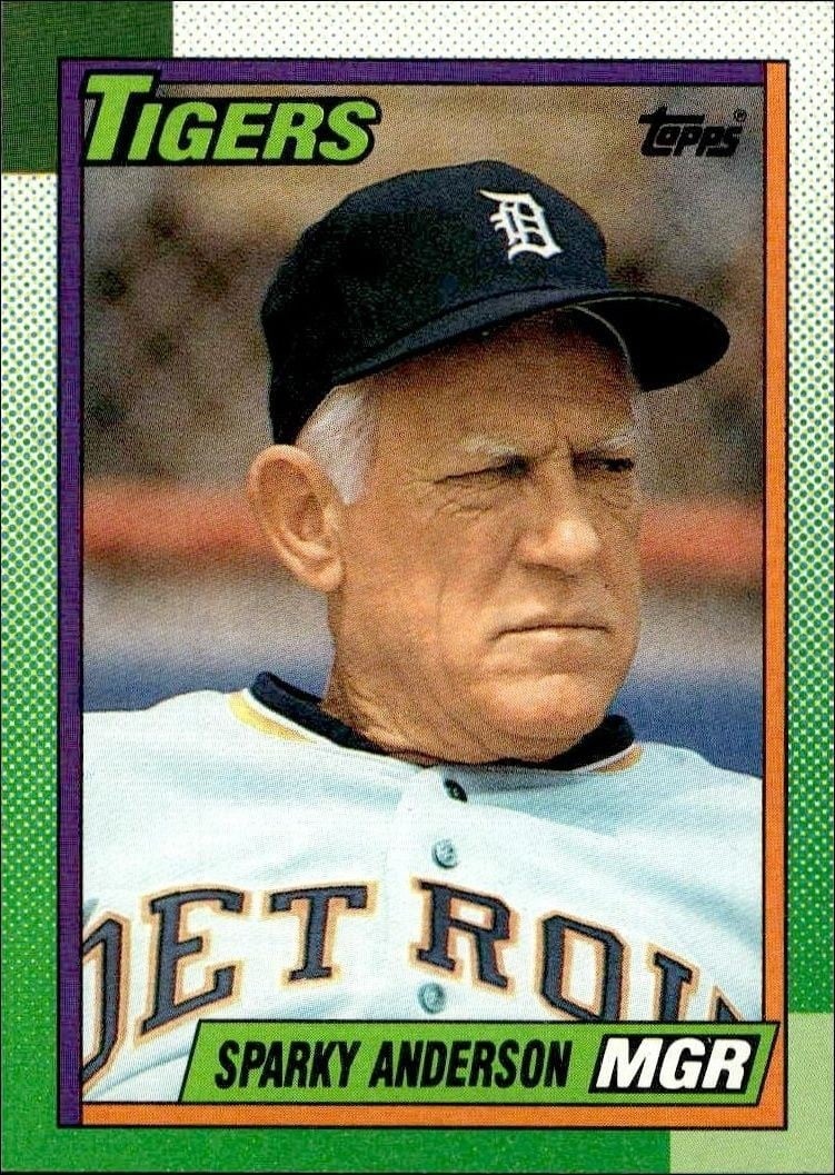 Sparky Anderson 1990 Topps #609 Baseball Trading Card - Front 1990 Topps Sparky Anderson #609 baseball trading card front