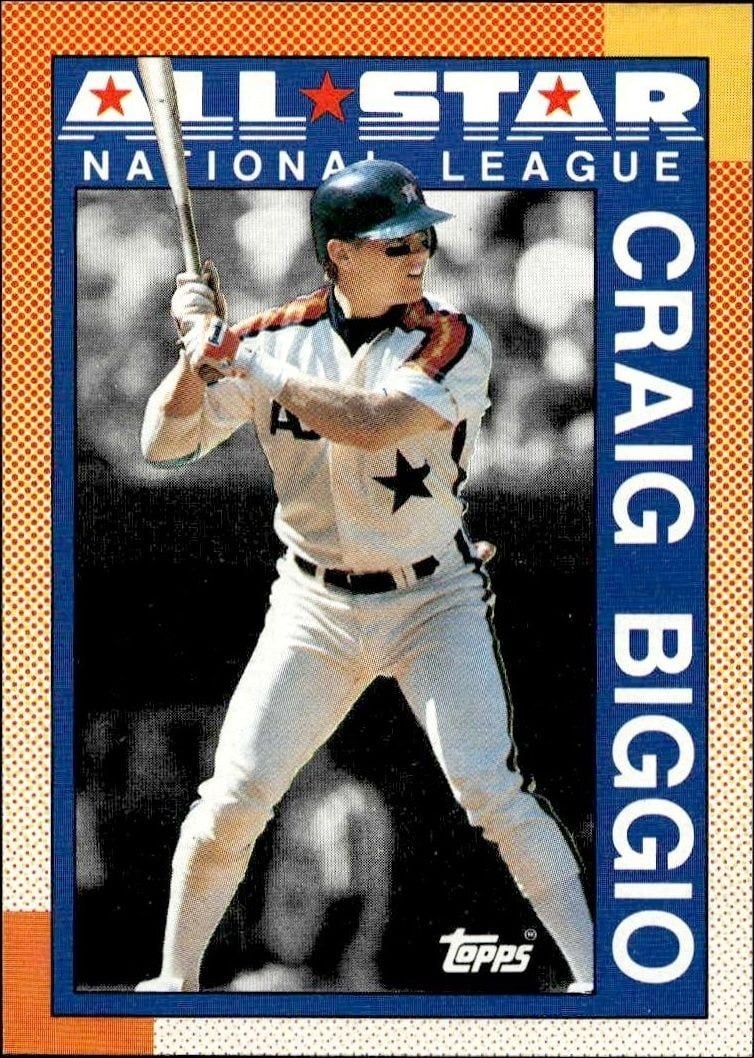 Craig Biggio 1990 Topps #404 Baseball Trading Card - Front 1990 Topps Craig Biggio #404 baseball trading card front