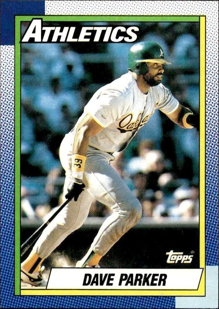 Dave Parker 1990 Topps #45 Baseball Trading Card - Front 1990 Topps Dave Parker #45 baseball trading card front