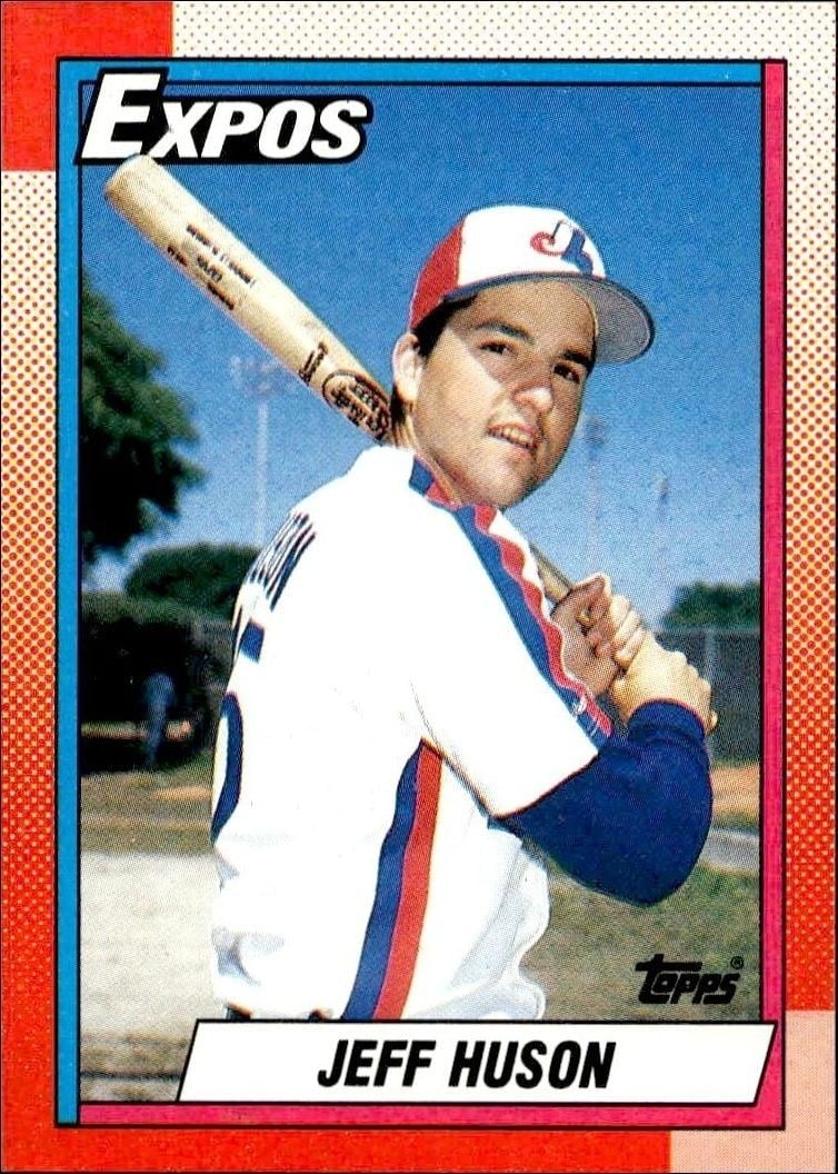 Jeff Huson 1990 Topps #72 Baseball Trading Card - Front 1990 Topps Jeff Huson #72 baseball trading card front