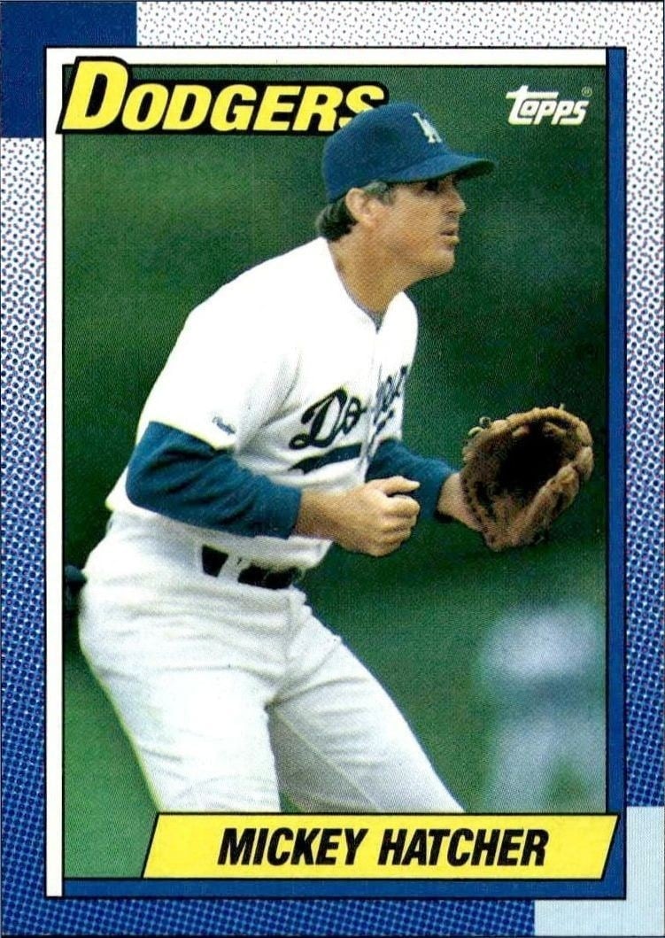 Mickey Hatcher 1990 Topps #226 Baseball Trading Card - Front 1990 Topps Mickey Hatcher #226 baseball trading card front