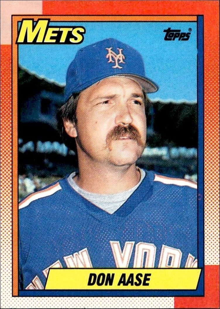 Don Aase 1990 Topps #301 Baseball Trading Card - Front 1990 Topps Don Aase #301 baseball trading card front