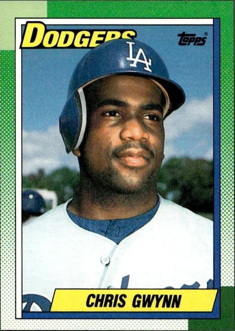 Chris Gwynn 1990 Topps #456 Baseball Trading Card - Front 1990 Topps Chris Gwynn #456 baseball trading card front