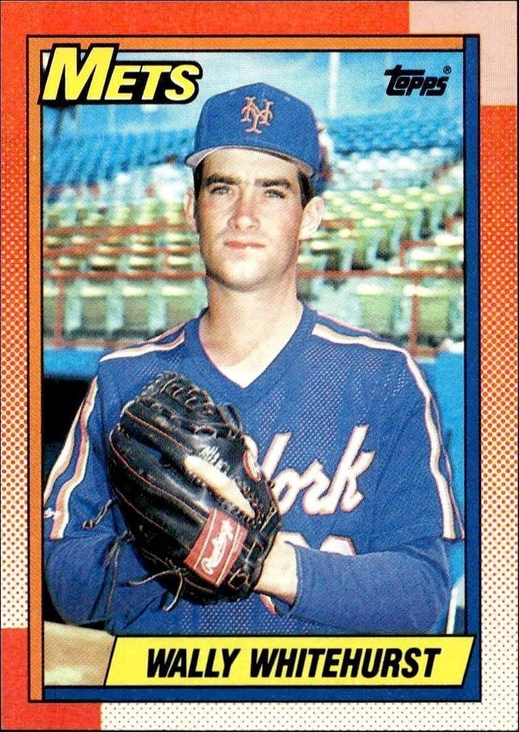 Wally Whitehurst 1990 Topps #719 Baseball Trading Card - Front 1990 Topps Wally Whitehurst #719 baseball trading card front