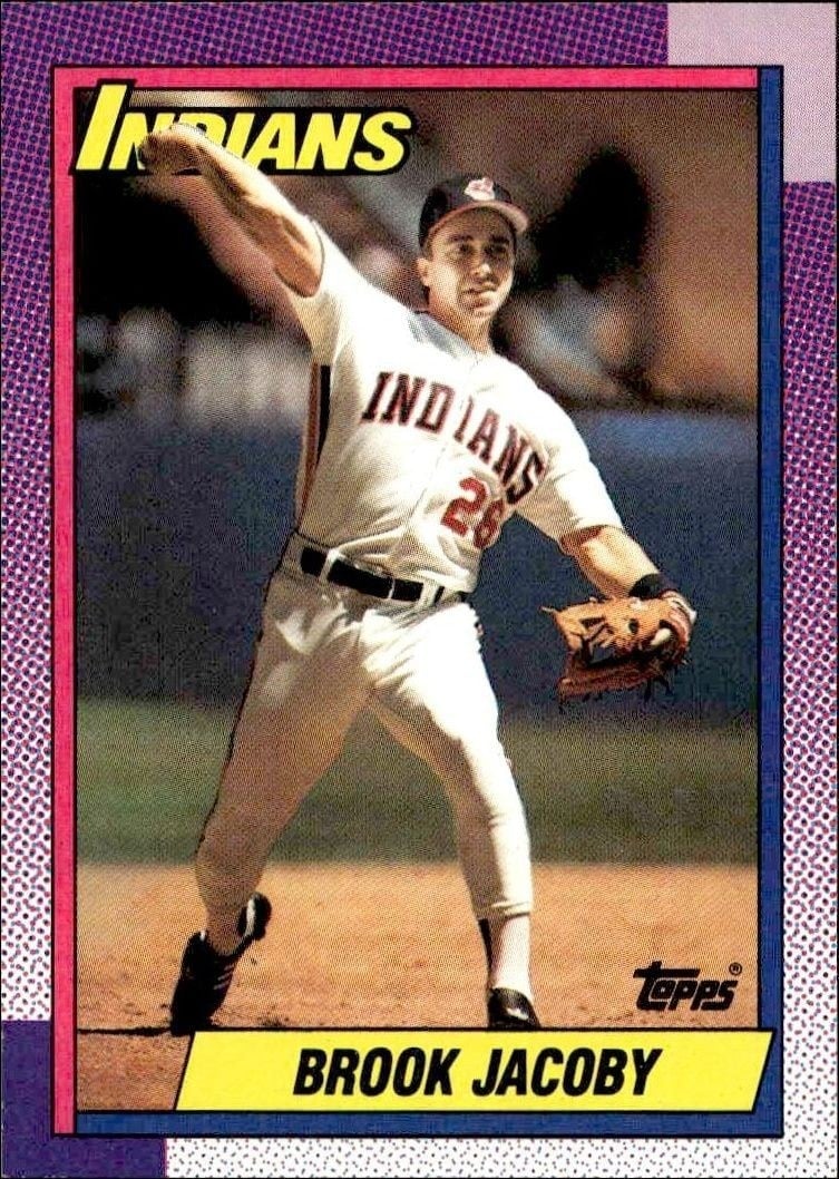 Brook Jacoby 1990 Topps #208 Baseball Trading Card - Front 1990 Topps Brook Jacoby #208 baseball trading card front