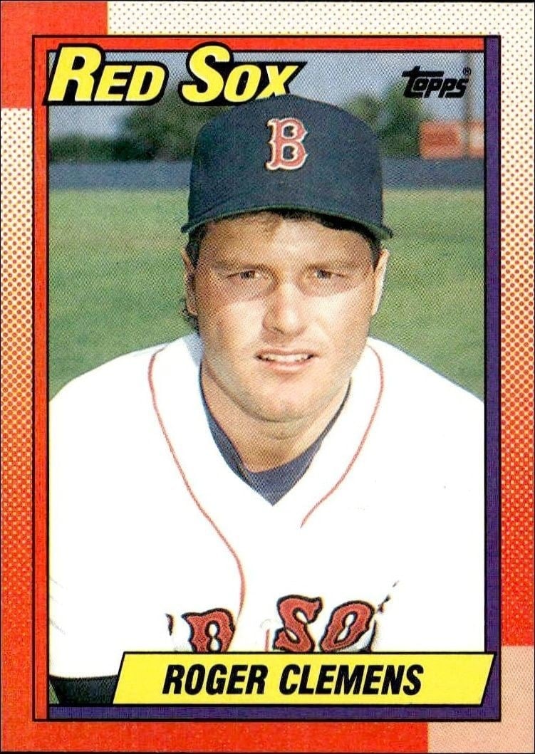 Roger Clemens 1990 Topps #245 Baseball Trading Card - Front 1990 Topps Roger Clemens #245 baseball trading card front