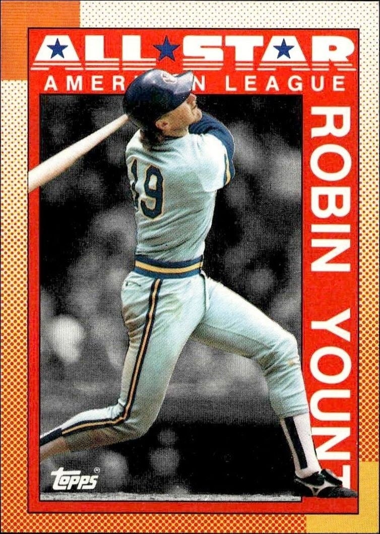 Robin Yount 1990 Topps #389 Baseball Trading Card - Front 1990 Topps Robin Yount #389 baseball trading card front