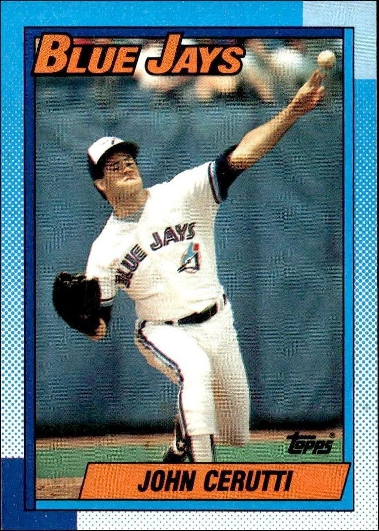 John Cerutti 1990 Topps #211 Baseball Trading Card - Front 1990 Topps John Cerutti #211 baseball trading card front