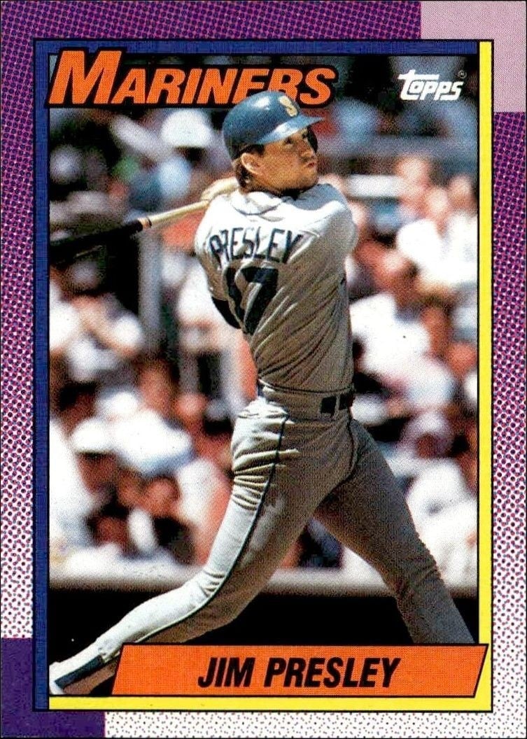 Jim Presley 1990 Topps #346 Baseball Trading Card - Front 1990 Topps Jim Presley #346 baseball trading card front