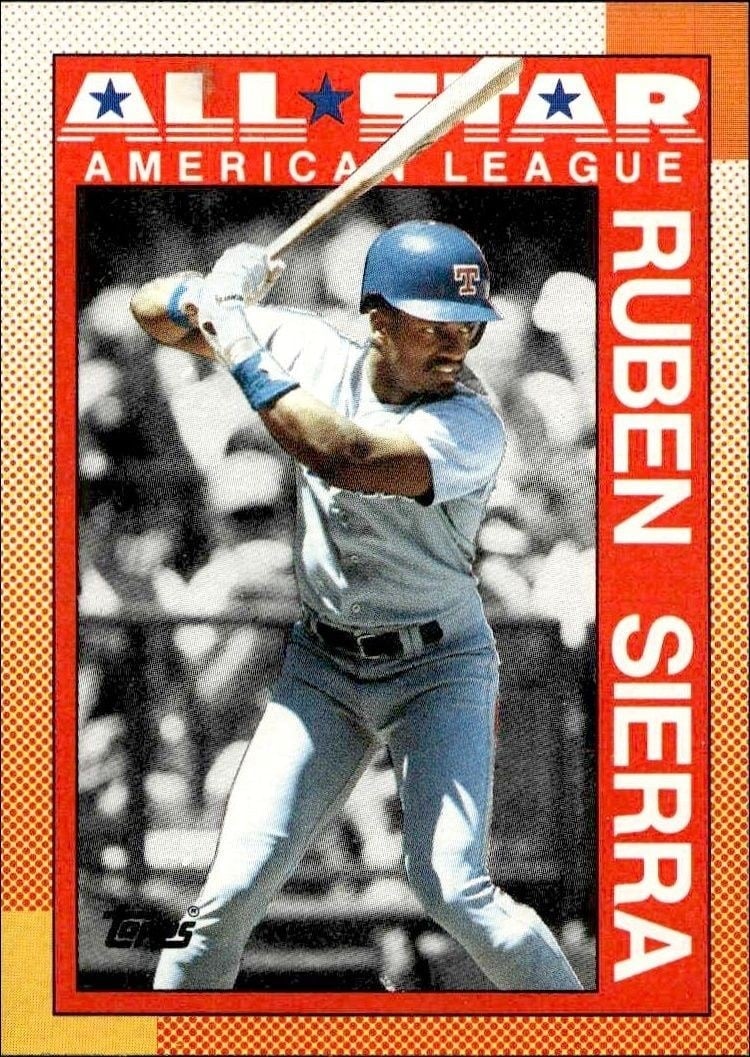 Ruben Sierra 1990 Topps #390 Baseball Trading Card - Front 1990 Topps Ruben Sierra #390 baseball trading card front