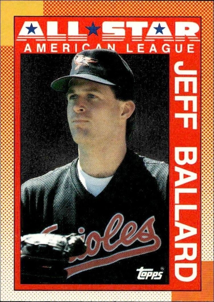 Jeff Ballard 1990 Topps #394 Baseball Trading Card - Front 1990 Topps Jeff Ballard #394 baseball trading card front