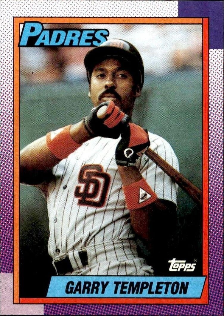 Garry Templeton 1990 Topps #481 Baseball Trading Card - Front 1990 Topps Garry Templeton #481 baseball trading card front