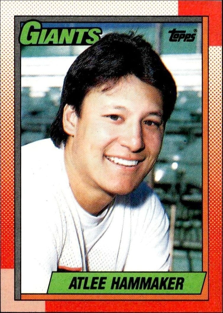 Atlee Hammaker 1990 Topps #447 Baseball Trading Card - Front 1990 Topps Atlee Hammaker #447 baseball trading card front