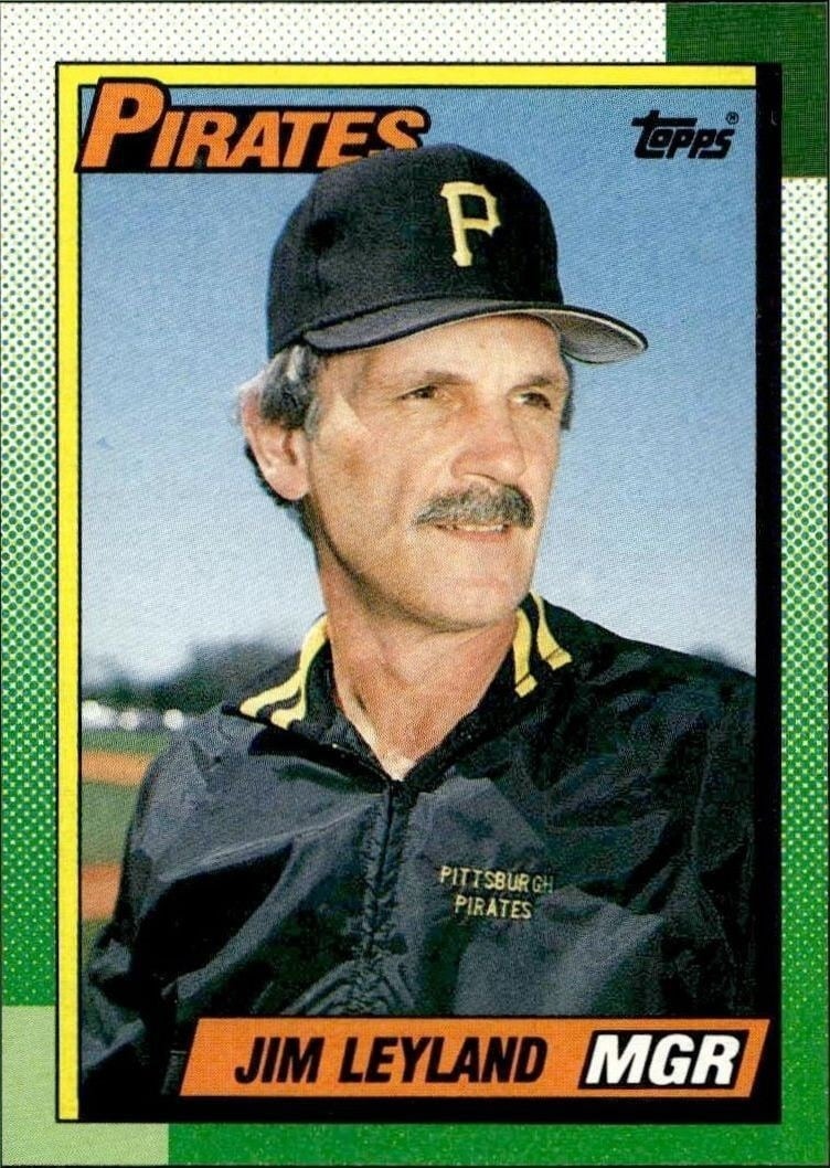 Jim Leyland 1990 Topps #699 Baseball Trading Card - Front 1990 Topps Jim Leyland #699 baseball trading card front