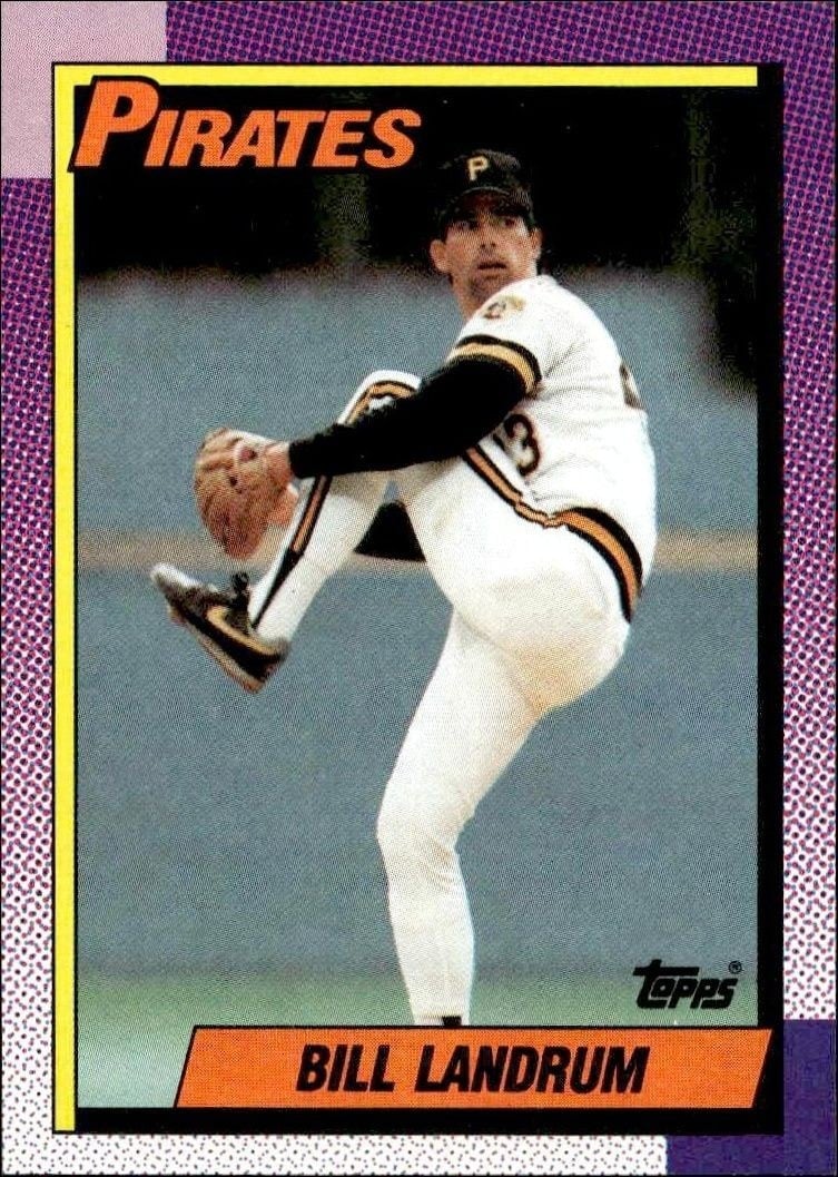 Bill Landrum 1990 Topps #425 Baseball Trading Card - Front 1990 Topps Bill Landrum #425 baseball trading card front