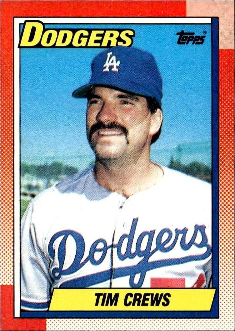 Tim Crews 1990 Topps #551 Baseball Trading Card - Front 1990 Topps Tim Crews #551 baseball trading card front