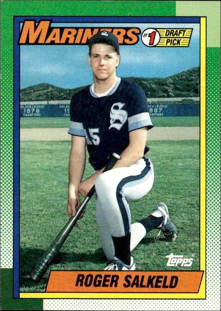 Roger Salkeld 1990 Topps #44 Baseball Trading Card - Front 1990 Topps Roger Salkeld #44 baseball trading card front