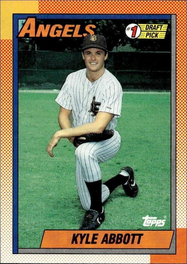 Kyle Abbott 1990 Topps #444 Baseball Trading Card - Front 1990 Topps Kyle Abbott #444 baseball trading card front