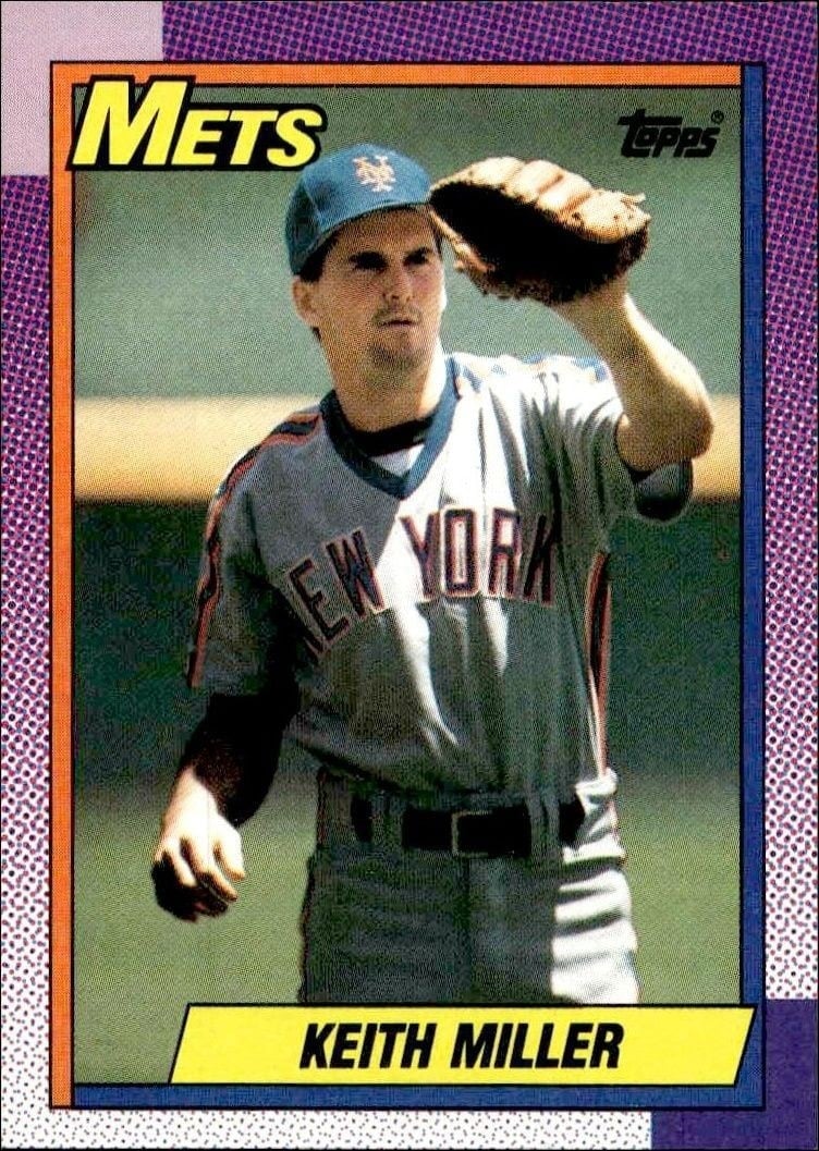 Keith Miller 1990 Topps #58 Baseball Trading Card - Front 1990 Topps Keith Miller #58 baseball trading card front