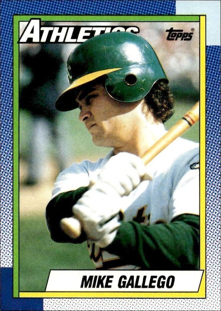 Mike Gallego 1990 Topps #293 Baseball Trading Card - Front 1990 Topps Mike Gallego #293 baseball trading card front