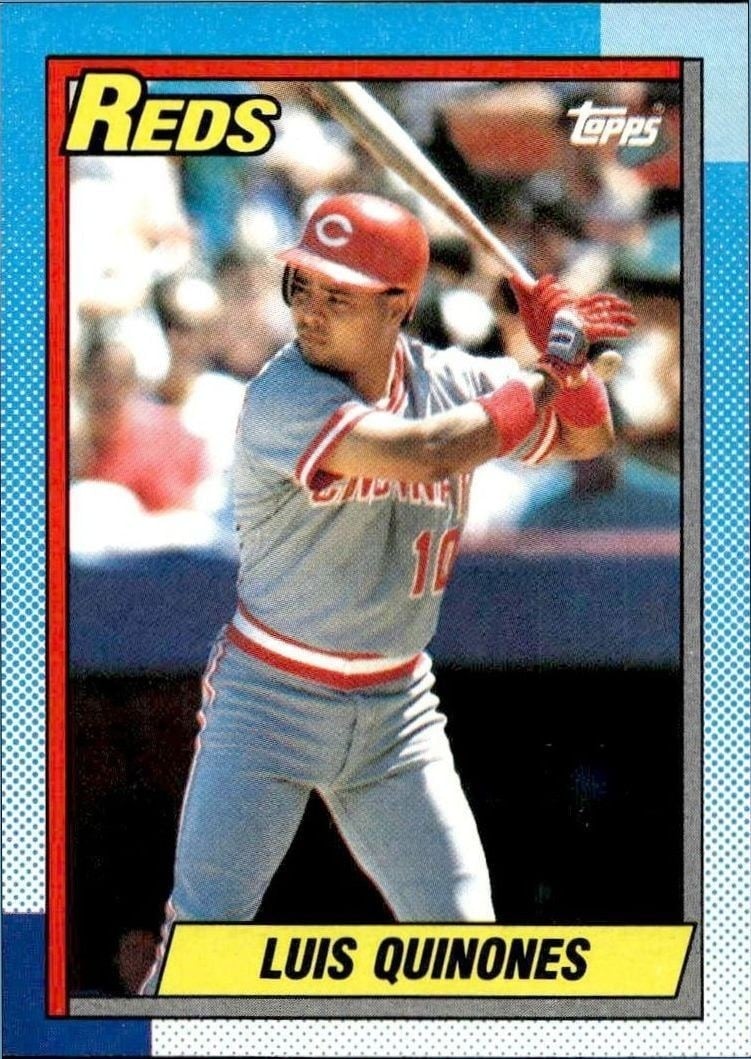 Luis Quinones 1990 Topps #176 Baseball Trading Card - Front 1990 Topps Luis Quinones #176 baseball trading card front