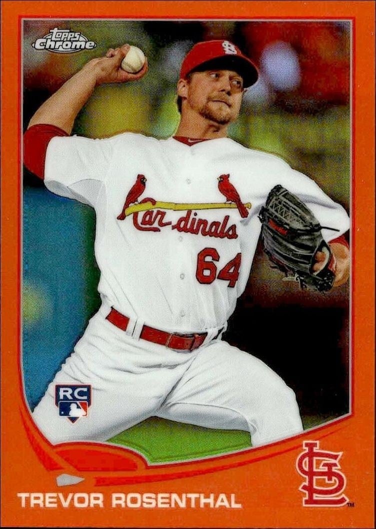 Trevor Rosenthal 2013 Topps Chrome #73 Baseball Trading Card - Front 2013 Topps Chrome Trevor Rosenthal #73 baseball trading card front