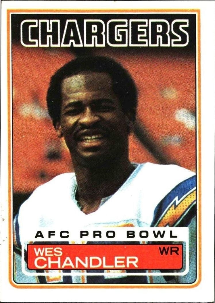 Wes Chandler 1983 Topps #373 Football Trading Card - Front 1983 Topps Wes Chandler #373 football trading card front