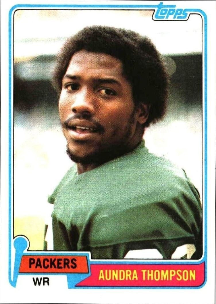 Aundra Thompson 1981 Topps #314 Football Trading Card - Front 1981 Topps Aundra Thompson #314 football trading card front