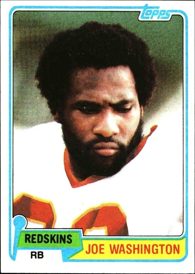 Joe Washington 1981 Topps #22 Football Trading Card - Front 1981 Topps Joe Washington #22 football trading card front
