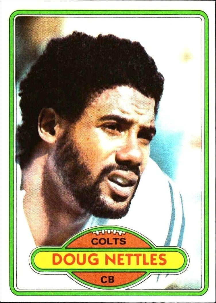 Doug Nettles 1980 Topps #349 Football Trading Card - Front 1980 Topps Doug Nettles #349 football trading card front