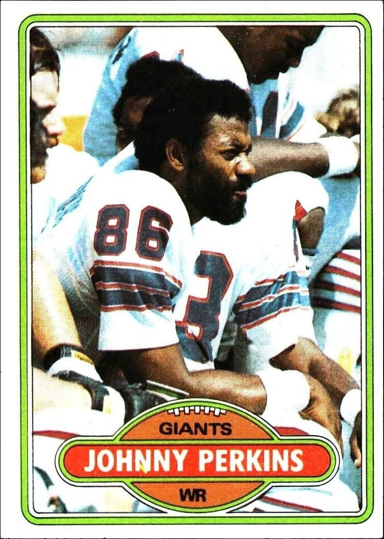 Johnny Perkins 1980 Topps #356 Football Trading Card - Front 1980 Topps Johnny Perkins #356 football trading card front