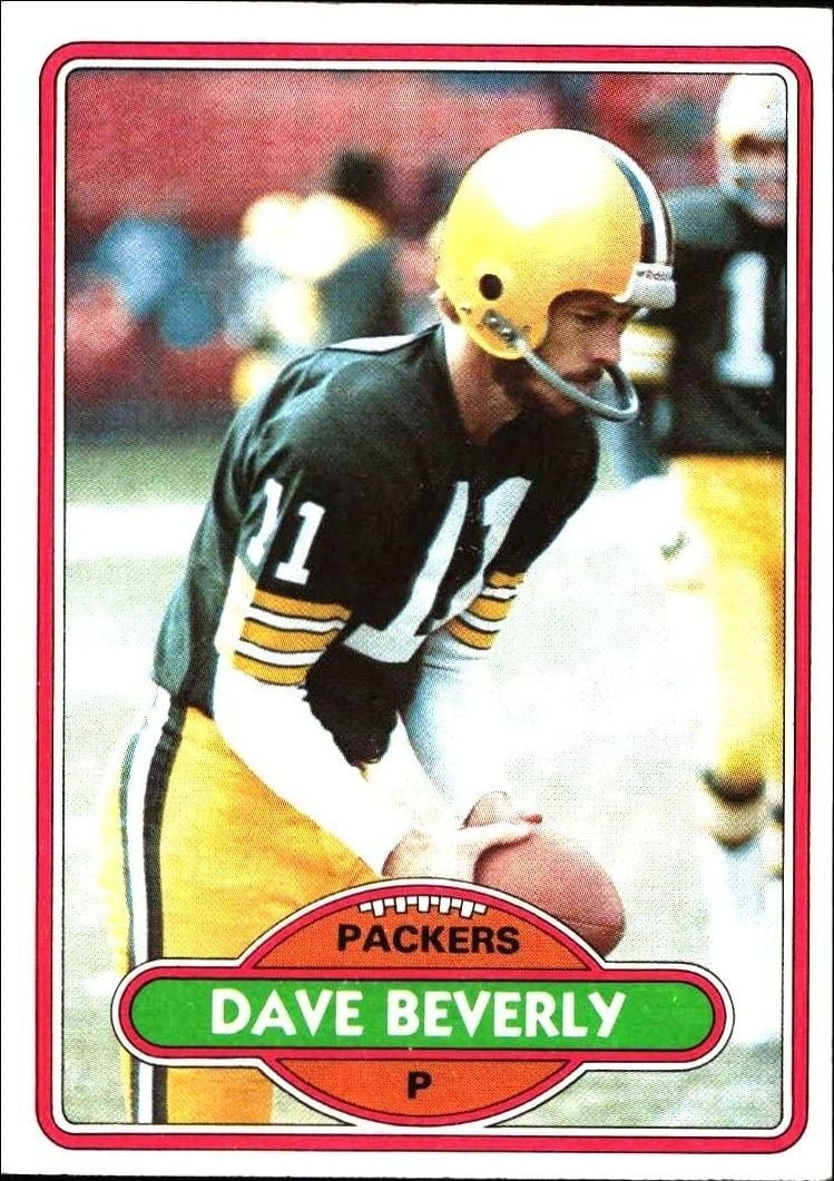 Dave Beverly 1980 Topps #259 Football Trading Card - Front 1980 Topps Dave Beverly #259 football trading card front