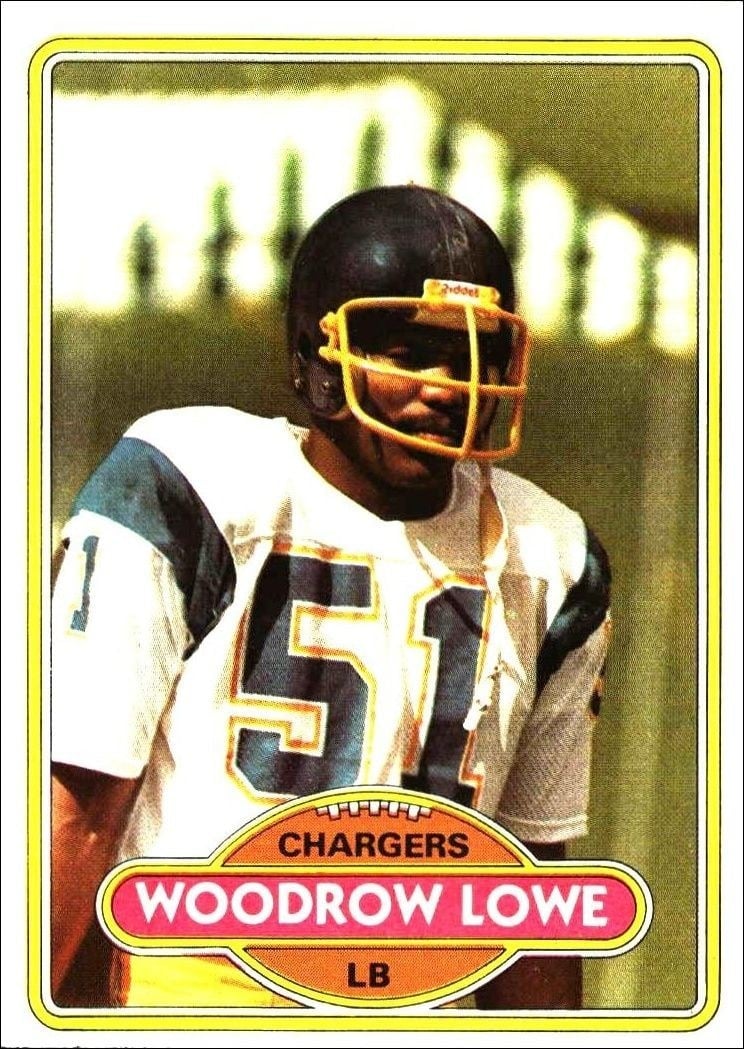 Woodrow Lowe 1980 Topps #68 Football Trading Card - Front 1980 Topps Woodrow Lowe #68 football trading card front